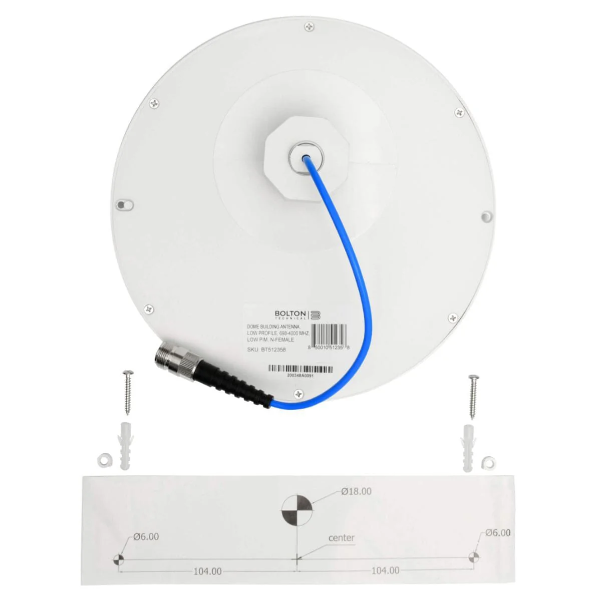 4G Ceiling Mount Dome Antenna 50 Ohm, PIM 140dB - Image 6